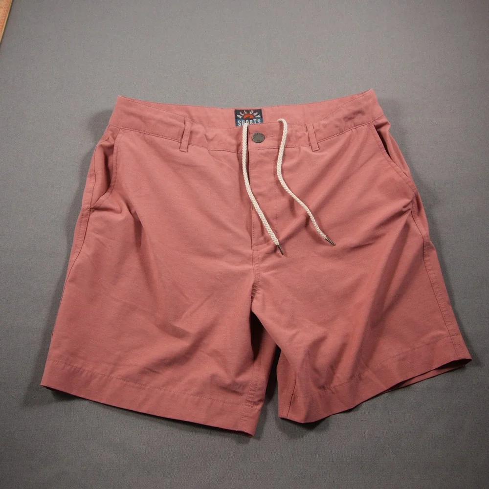 Faherty All Day Hybrid Drawstring Men Shorts 32 MBS2334 Swim Pink Beach Coastal